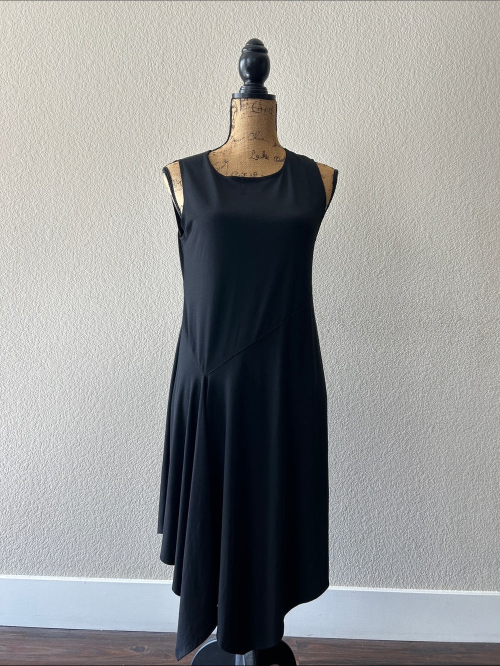 Asymmetrical Sleeveless Black Dress